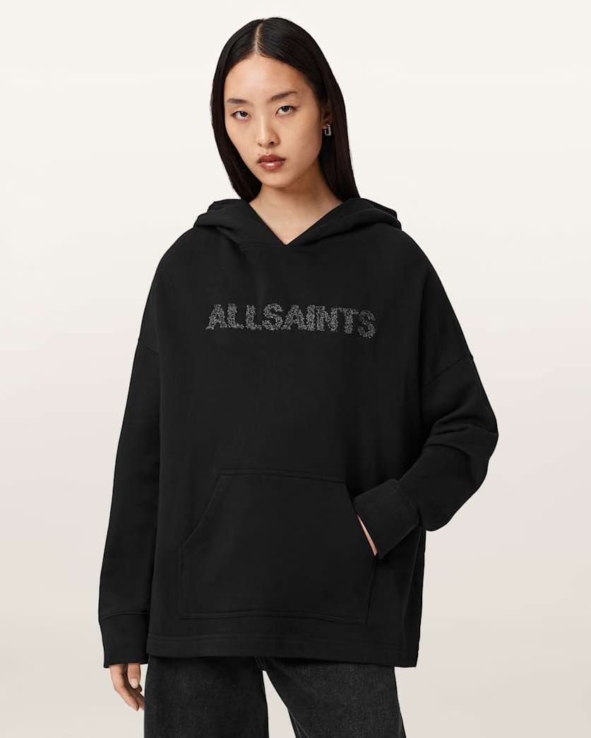 AllSaints Pins Oversized Ettienne Hoodie Women's Black Women's