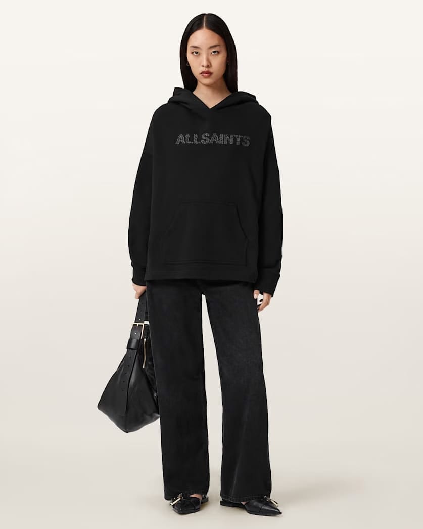 AllSaints Pins Oversized Ettienne Hoodie Women's Black Women's