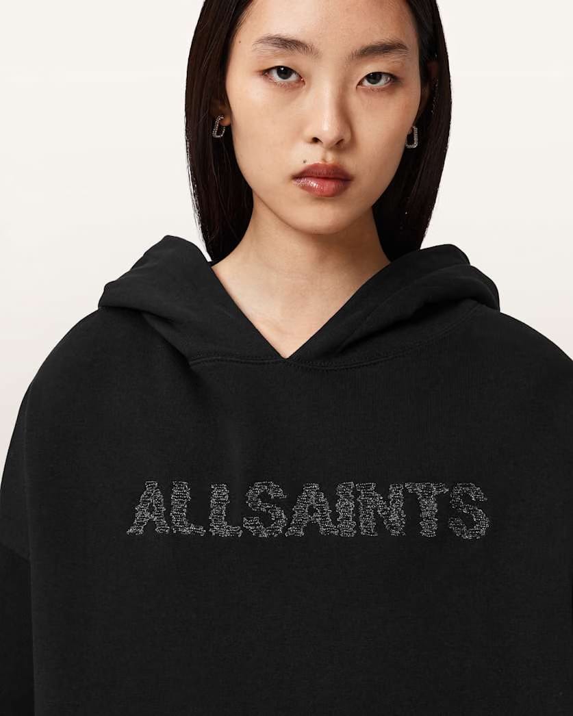 AllSaints Pins Oversized Ettienne Hoodie Women's Black Women's