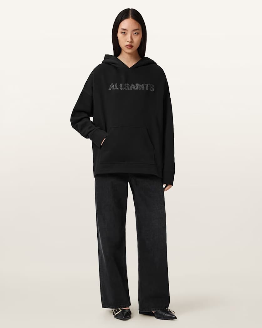 AllSaints Pins Oversized Ettienne Hoodie Women's Black Women's