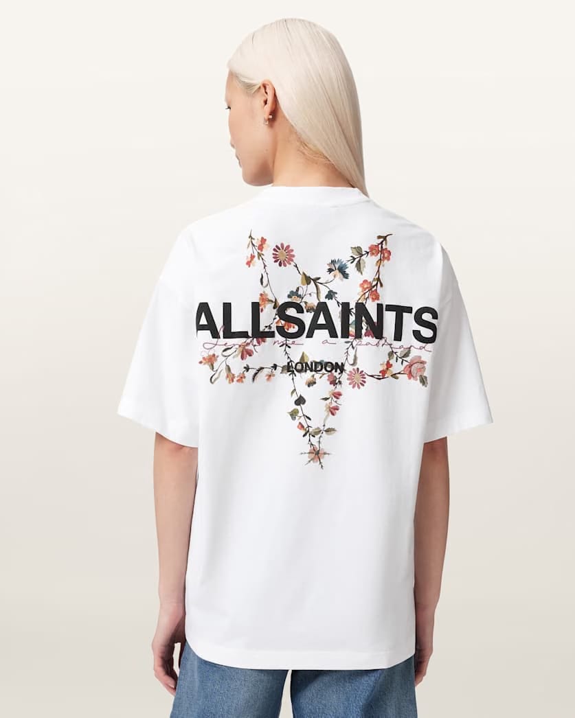AllSaints Pentacle Oversized Etta T Shirt Women's Washed Black Women's
