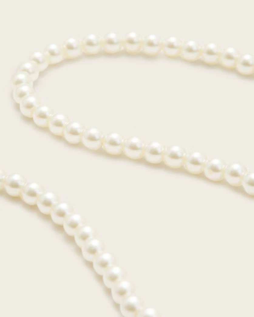 AllSaints Pearl Carabiner Clasp Necklace Women's Warm Brass/White Women's