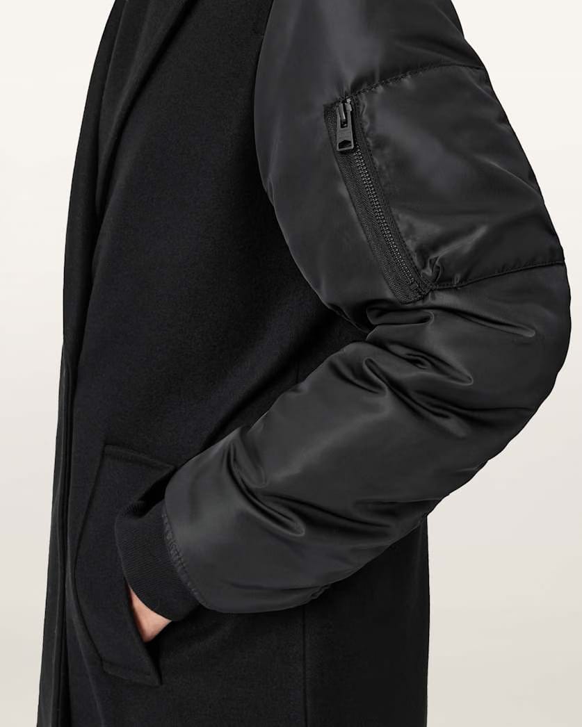 AllSaints Paulah Wool Blend Double Breasted Coat Women's Black Women's