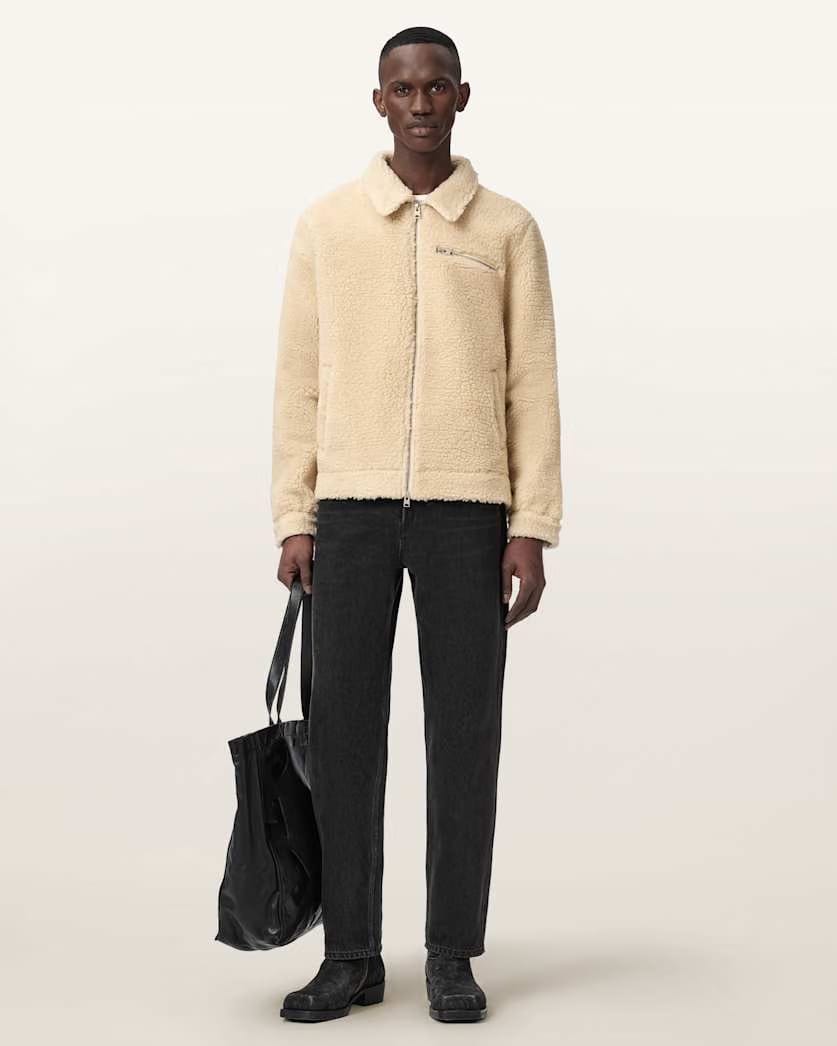 AllSaints Otis Sherpa Jacket Jet Black