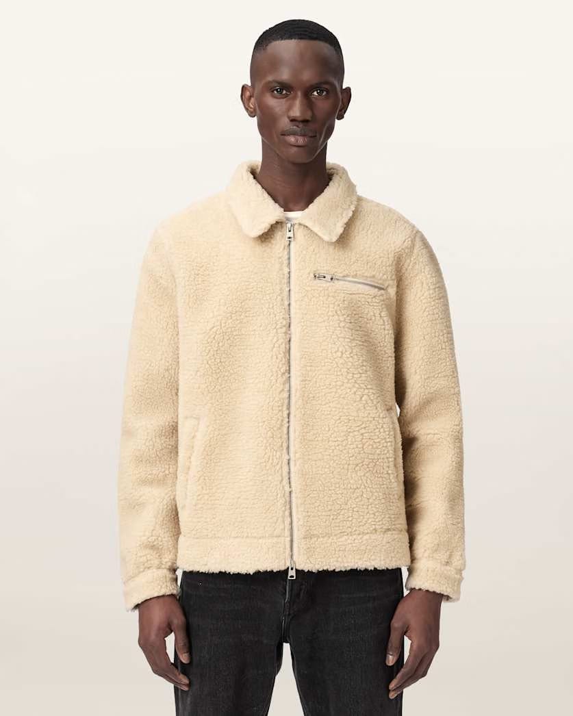 AllSaints Otis Sherpa Jacket Jet Black