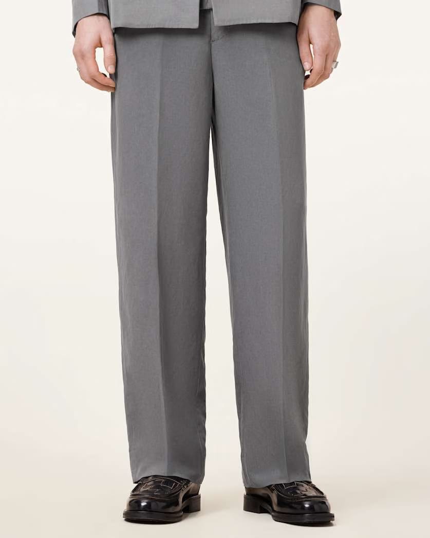 AllSaints Orpheus Relaxed Fit Tailored Pants Machine Grey