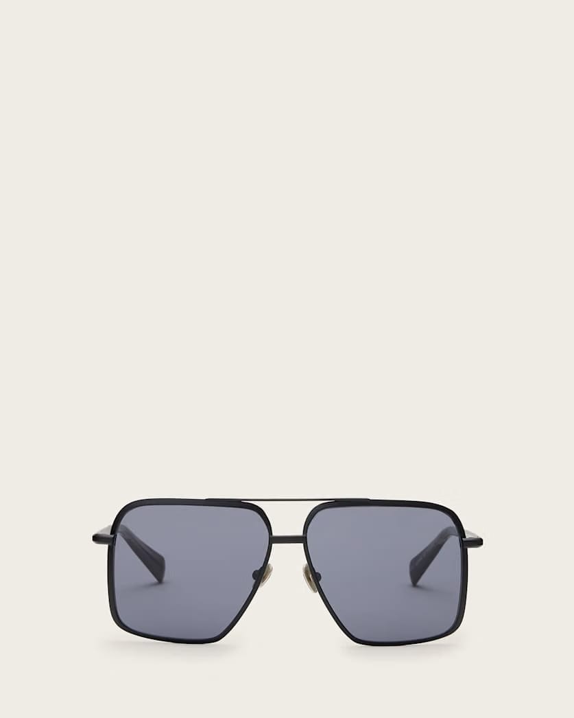 AllSaints Orien Square Aviator Sunglasses Women's Matte Black/Grey Women's