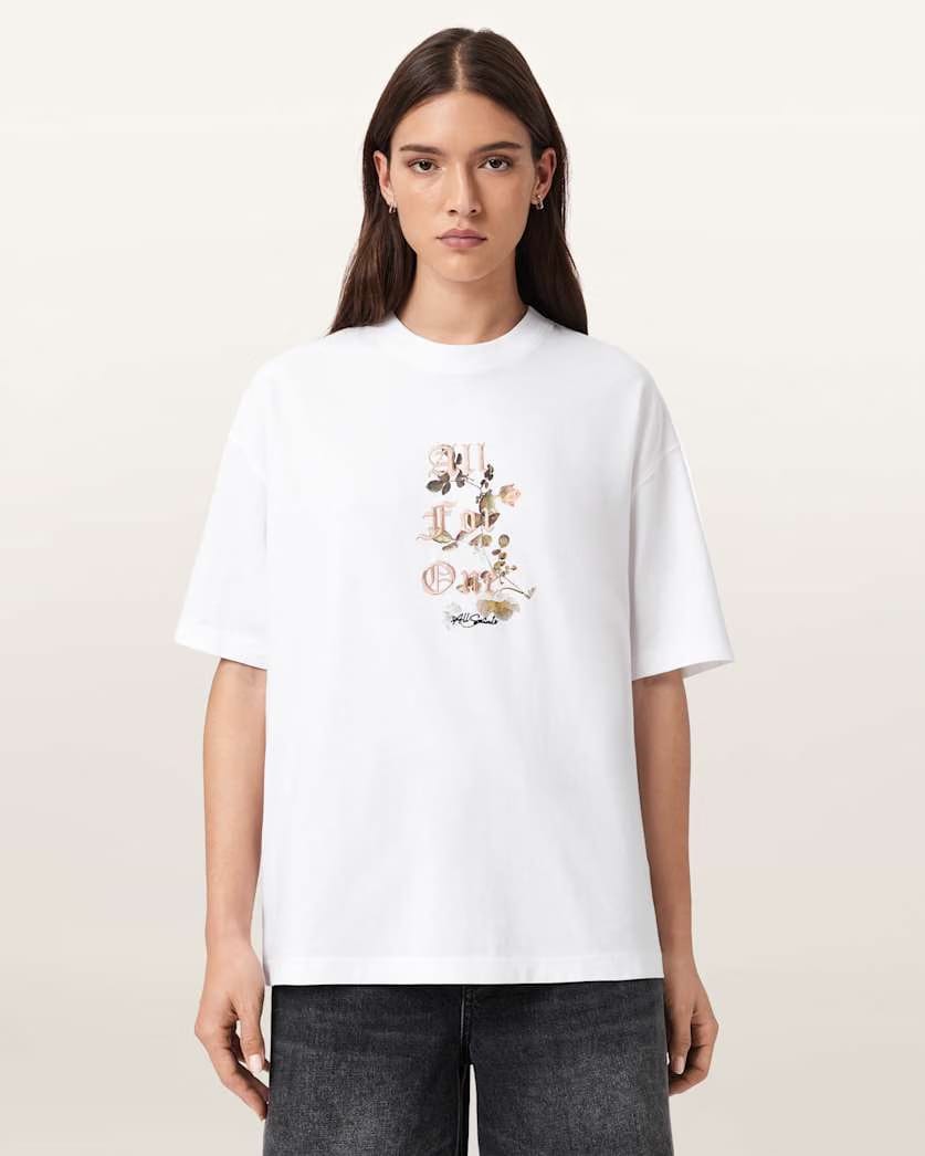 AllSaints Oneness Etta Oversized T-Shirt Women's White Women's