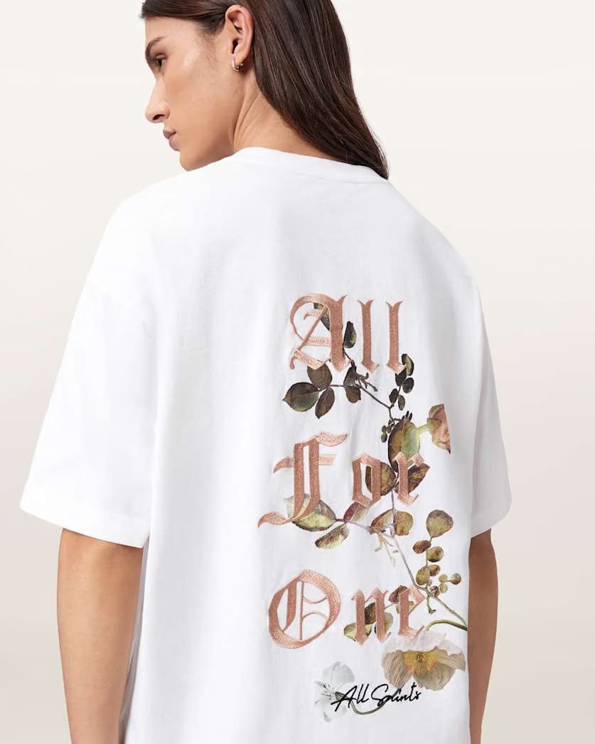 AllSaints Oneness Etta Oversized T-Shirt Women's White Women's