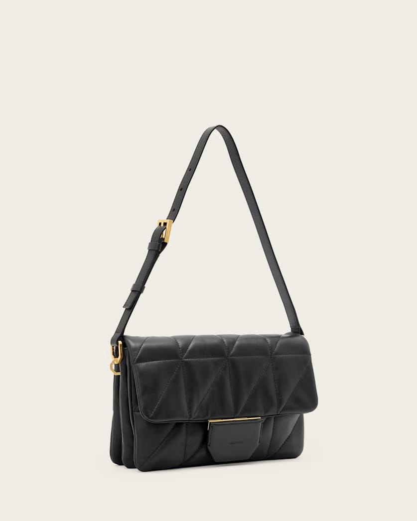 AllSaints Ondine Quilted Leather Shoulder Bag Women's Black Women's