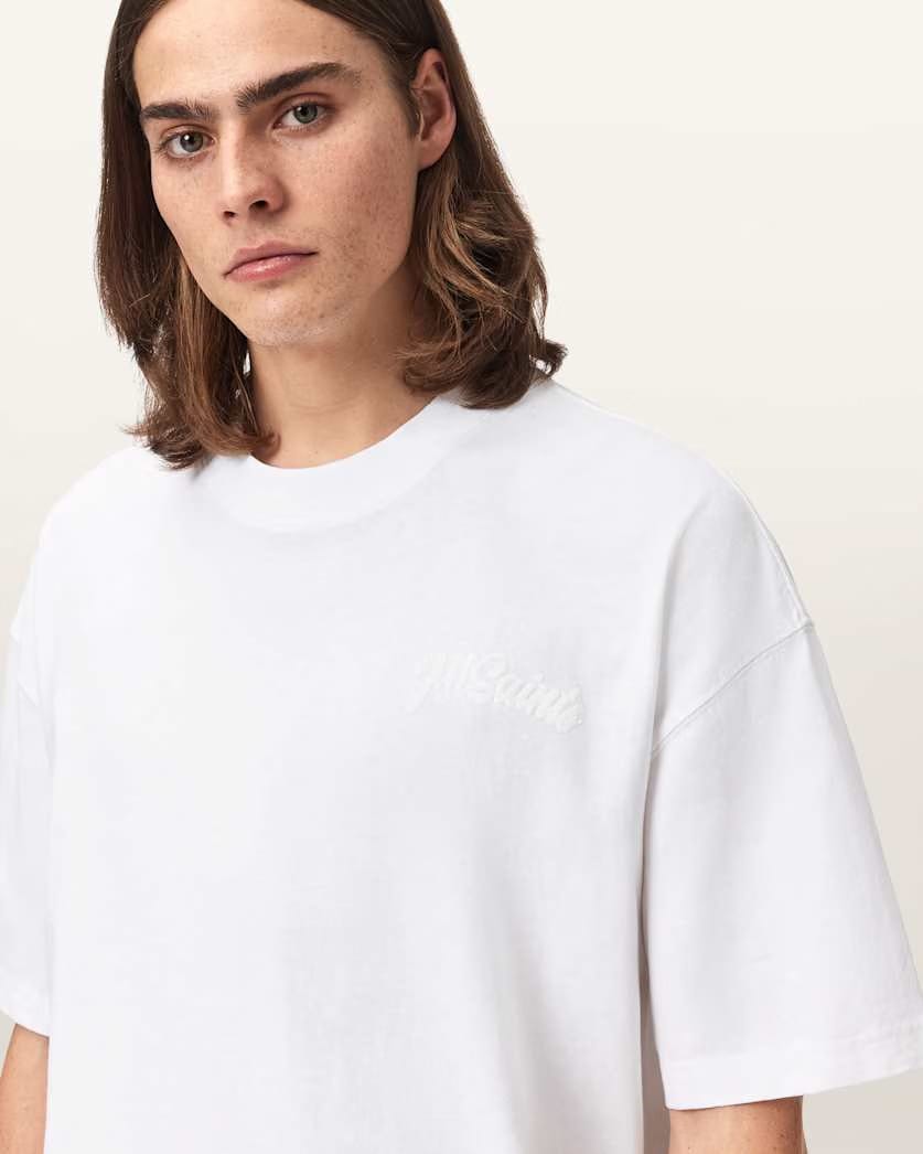 AllSaints Odyssey Oversized Short Sleeve Crew T Shirt Blushed Pink