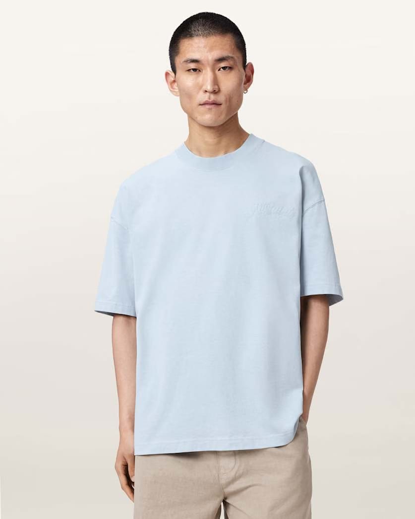 AllSaints Odyssey Oversized Short Sleeve Crew T Shirt Blushed Pink