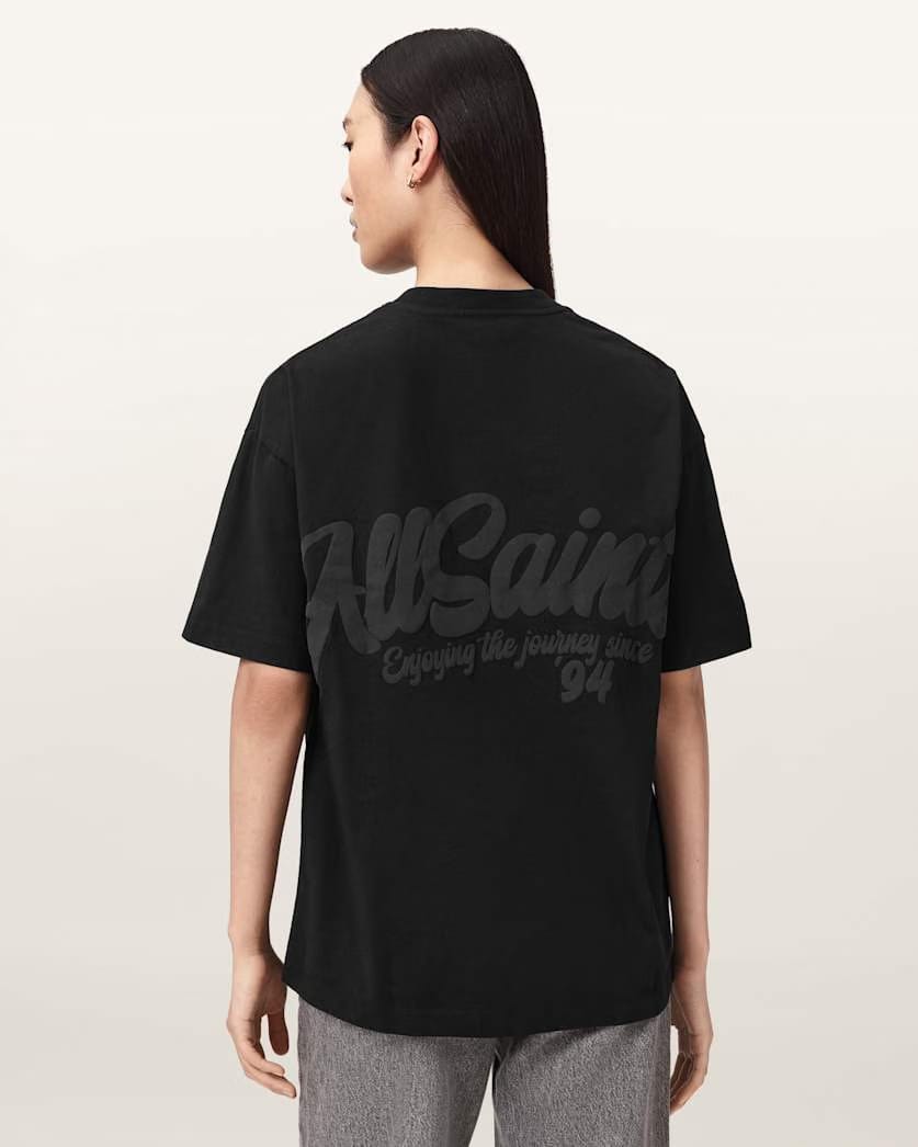 AllSaints Odyssey Etta Oversized T Shirt Women's Black Women's