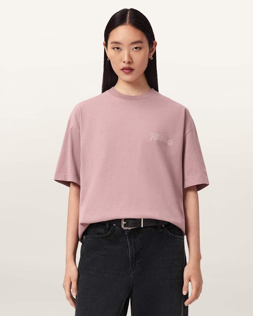 AllSaints Odyssey Etta Oversized T Shirt Women's Black Women's