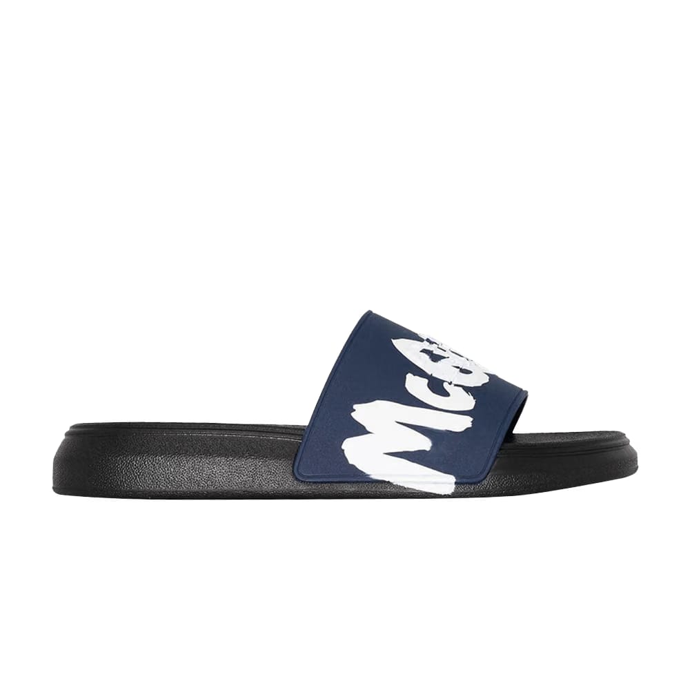 Alexander McQueen Rubber Pool Slide Graffiti - Midnight Petrol