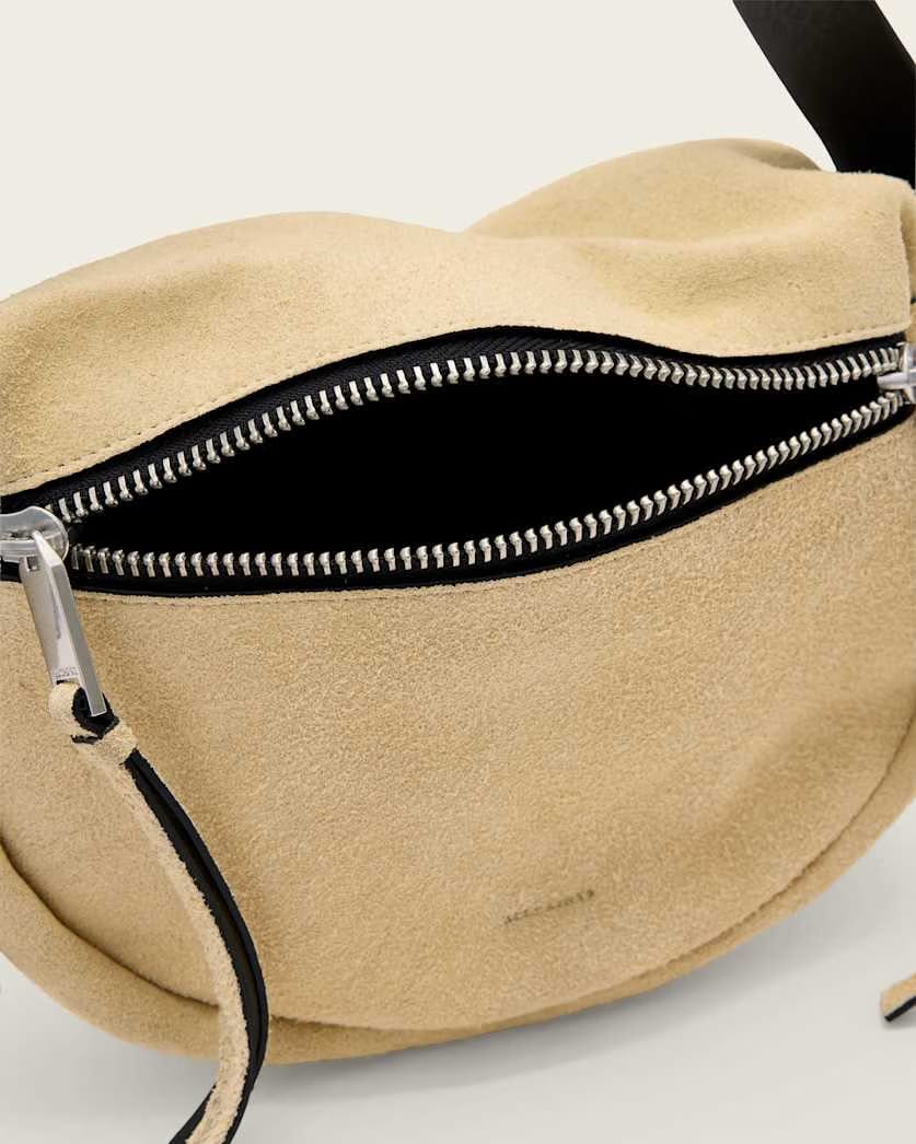 AllSaints Noemie Mini Suede Shoulder Bag Women's Sahara White Women's