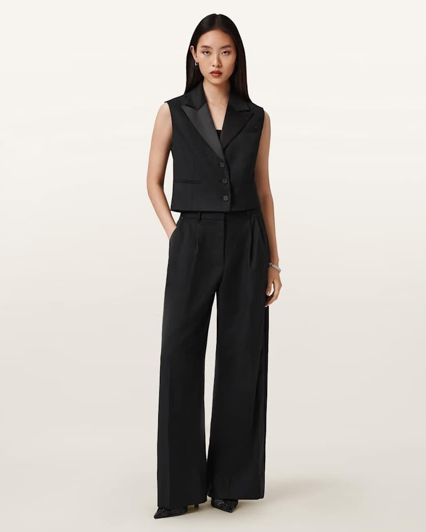 AllSaints Noa Wide Leg Trousers Women's Black Women's
