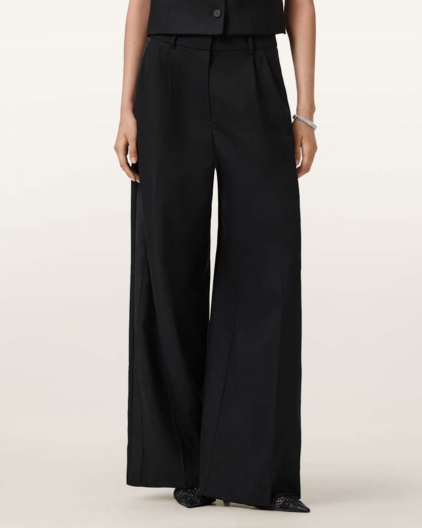 AllSaints Noa Wide Leg Trousers Women's Black Women's