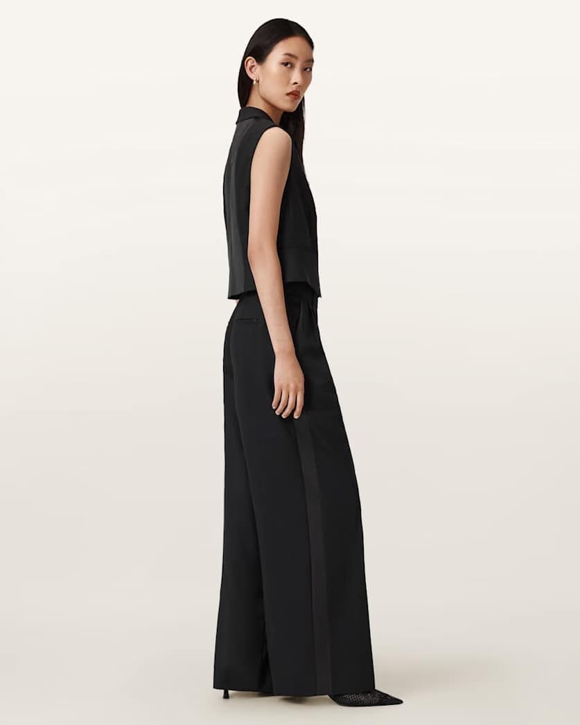 AllSaints Noa Wide Leg Trousers Women's Black Women's