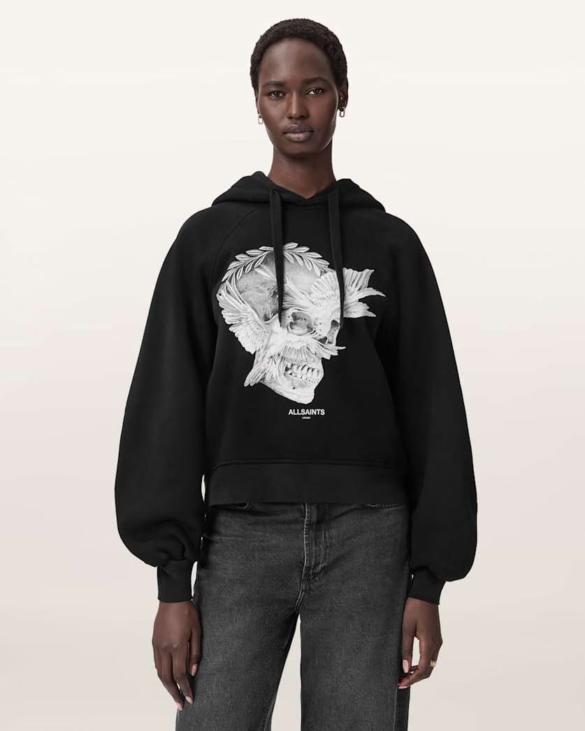 AllSaints Mysterie Graphic Dana Hoodie Women's Black Women's