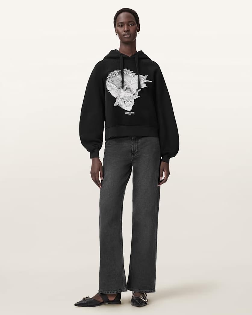 AllSaints Mysterie Graphic Dana Hoodie Women's Black Women's
