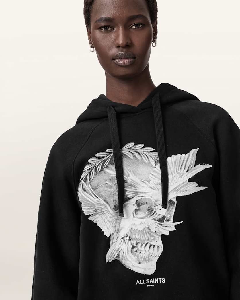AllSaints Mysterie Graphic Dana Hoodie Women's Black Women's