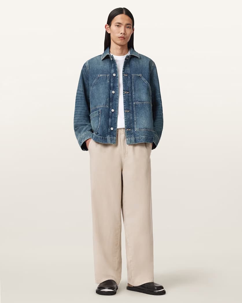 AllSaints Mukesh Denim Jacket Mid Indigo