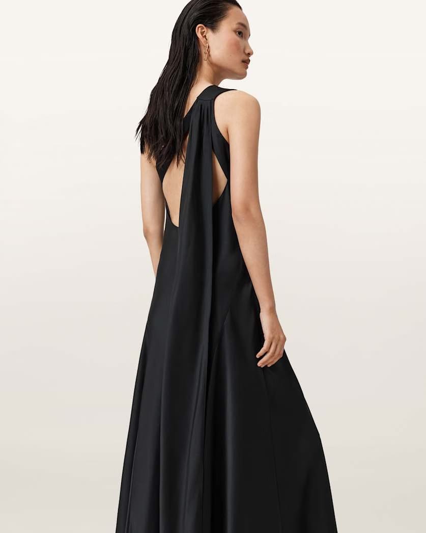 AllSaints Monica Evening Maxi Dress Women's Black Women's