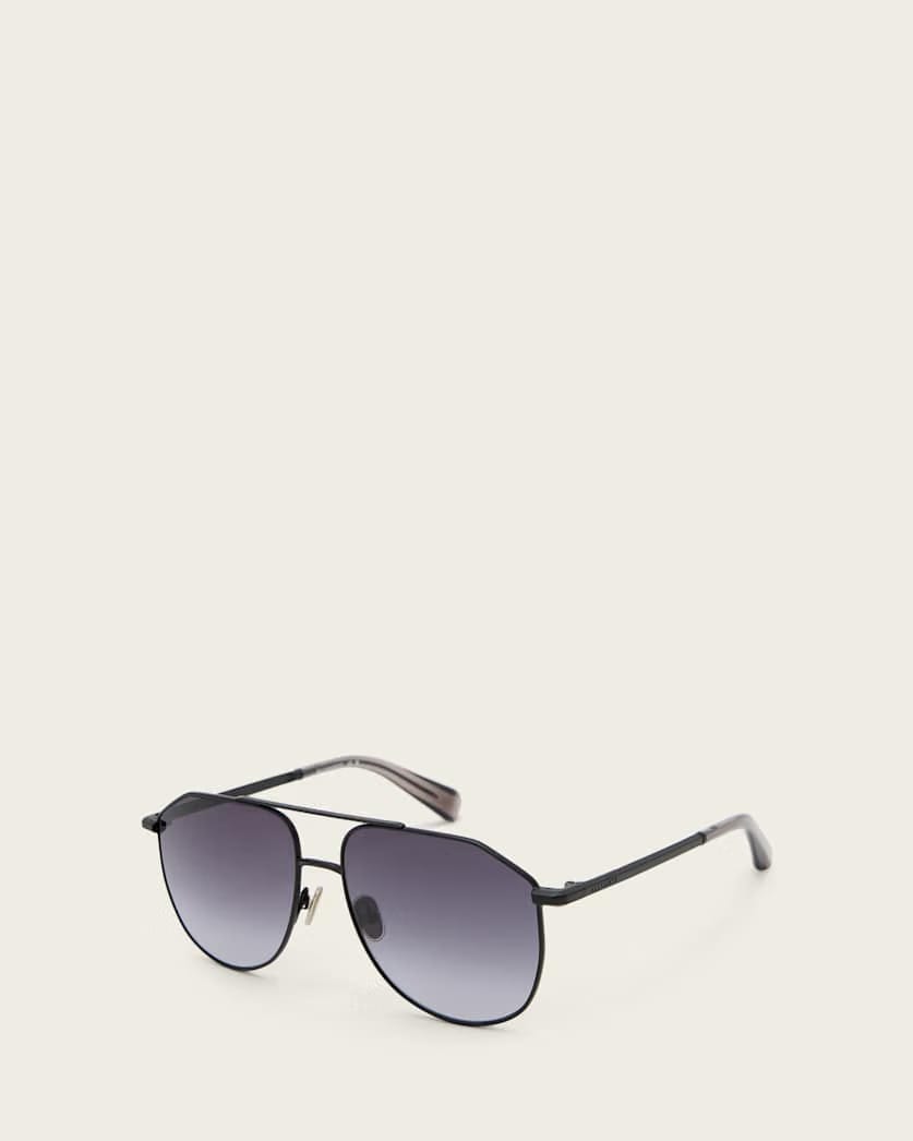 AllSaints Moe Aviator Sunglasses Women's Matte Black Women's