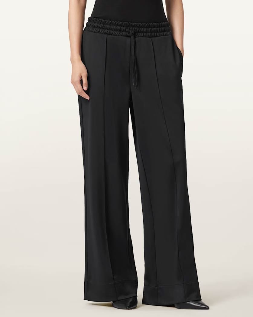 AllSaints Mirri Wide Leg Jersey Joggers Women's Black Women's