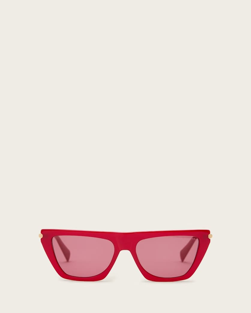 AllSaints Minka Flat Top Cat Eye Sunglasses Women's Lipstick Red Women's