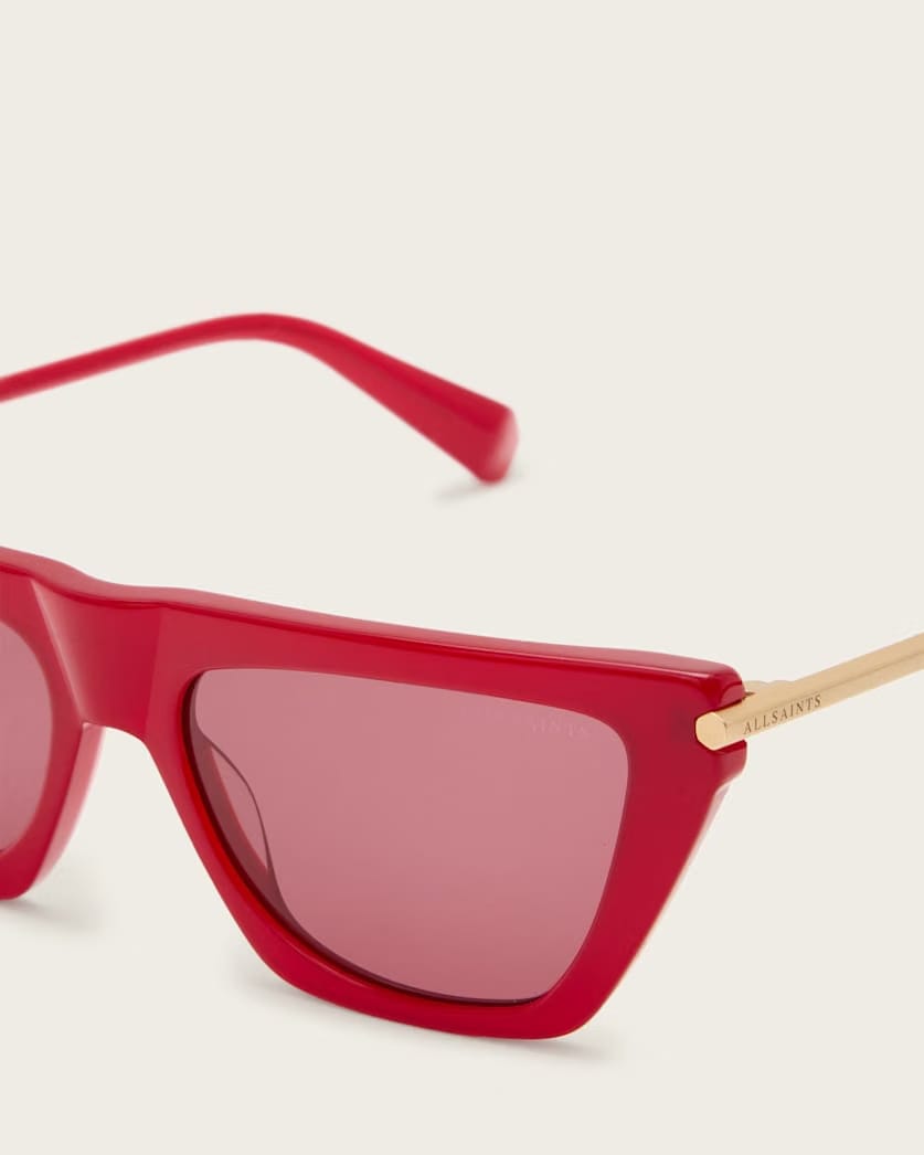 AllSaints Minka Flat Top Cat Eye Sunglasses Women's Lipstick Red Women's