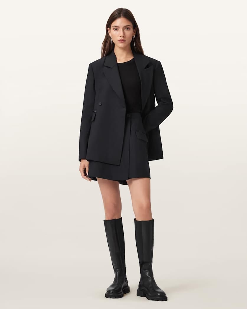 AllSaints Mimmie Asymmetric Skort Women's Black Women's