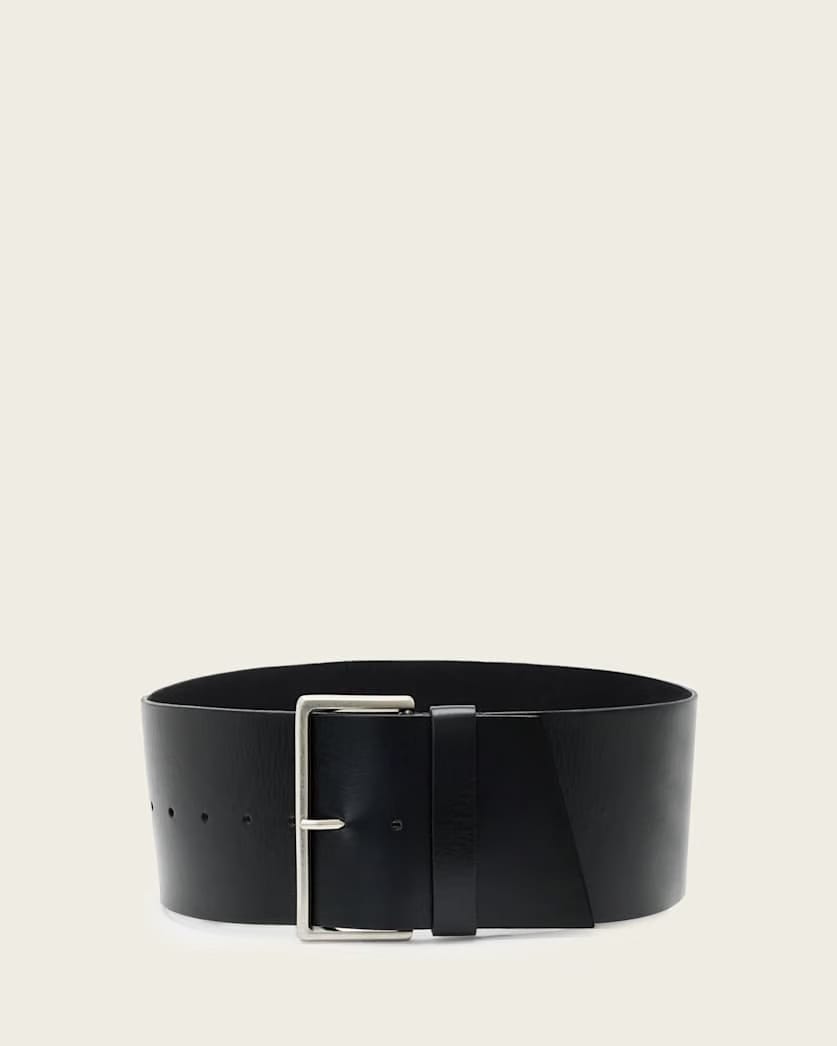 AllSaints Mim Leather Hip Belt Women's Black/Warm Silver Women's