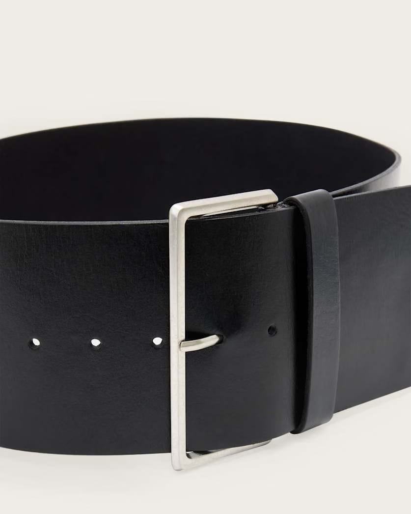 AllSaints Mim Leather Hip Belt Women's Black/Warm Silver Women's