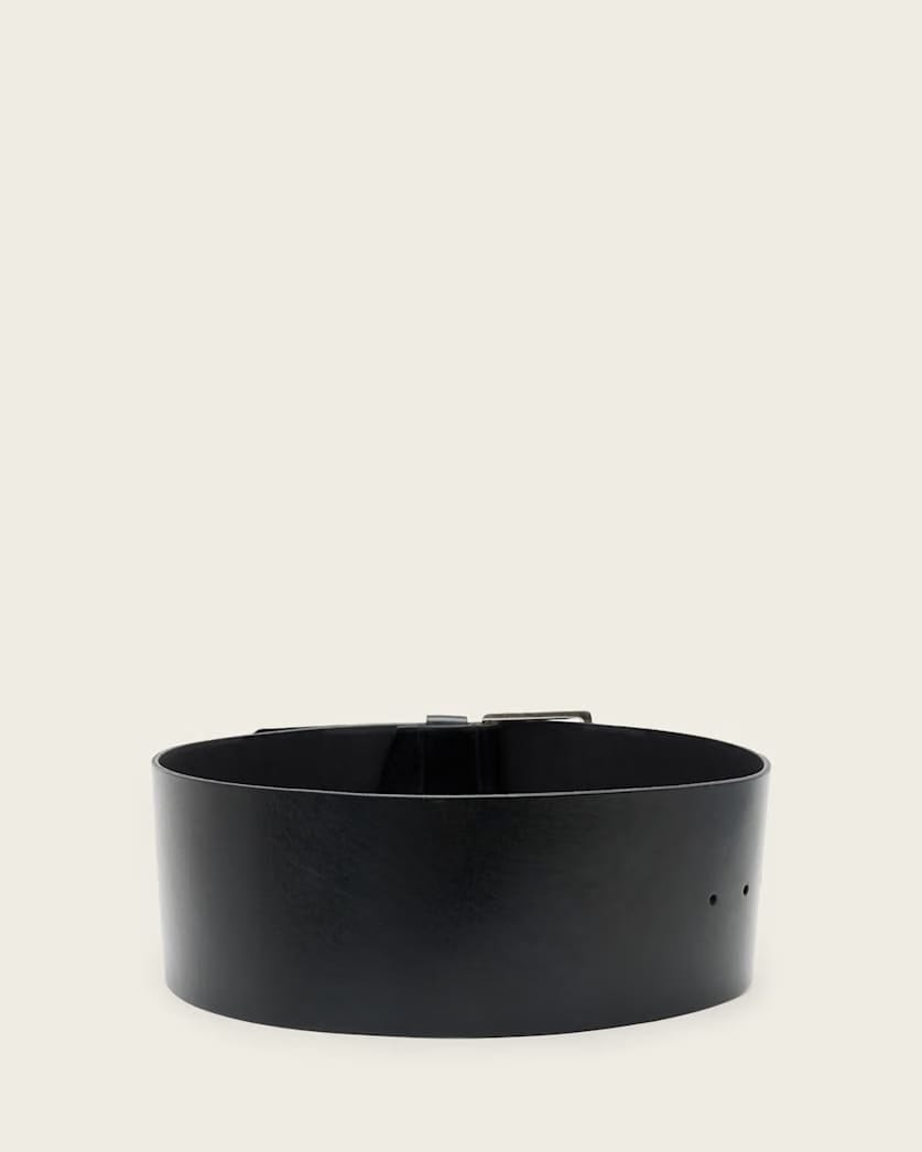 AllSaints Mim Leather Hip Belt Women's Black/Warm Silver Women's