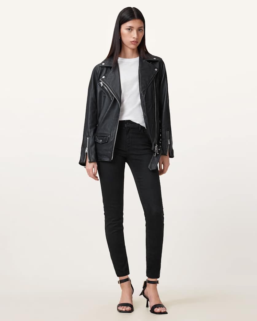 AllSaints Miller Size Me Stretch Denim Jeans Women's Black Women's