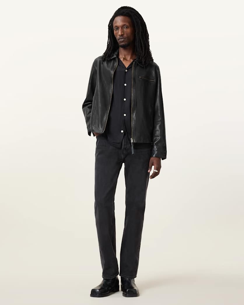 AllSaints Miller Leather Jacket Black