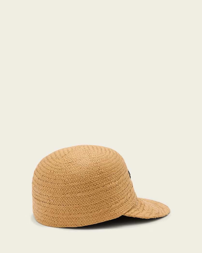 AllSaints Mila Straw Baseball Cap Women's Cognac Brown Women's