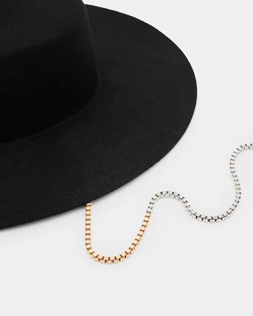 AllSaints Mila Chain Strap Wool Bolero Hat Women's Black Women's