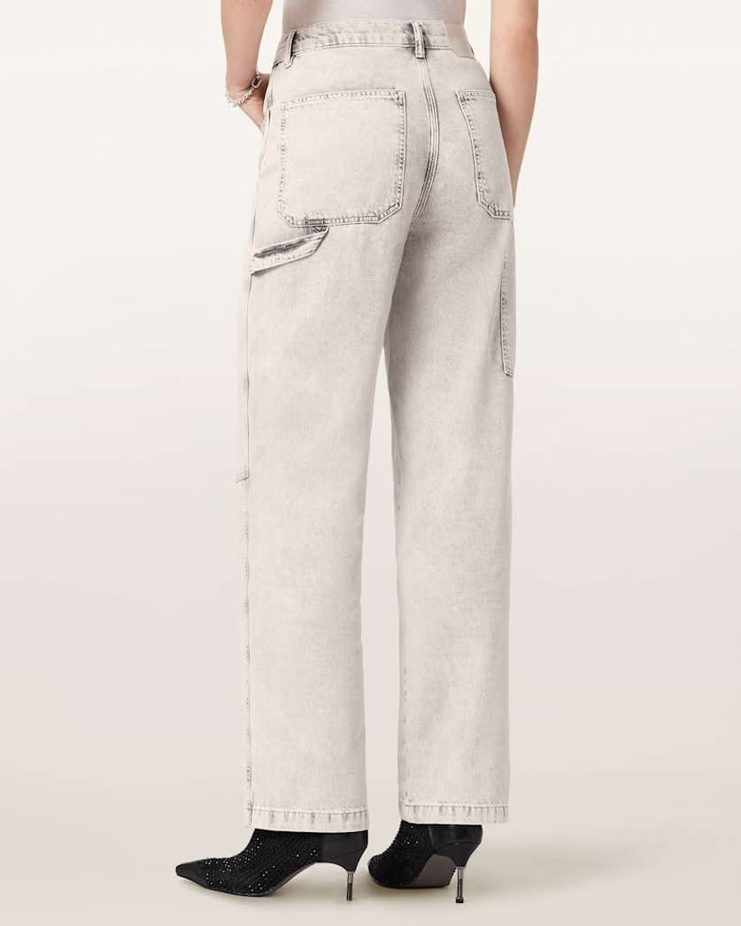 AllSaints Mia Sparkle Carpenter Jeans Women's Snow Grey Women's