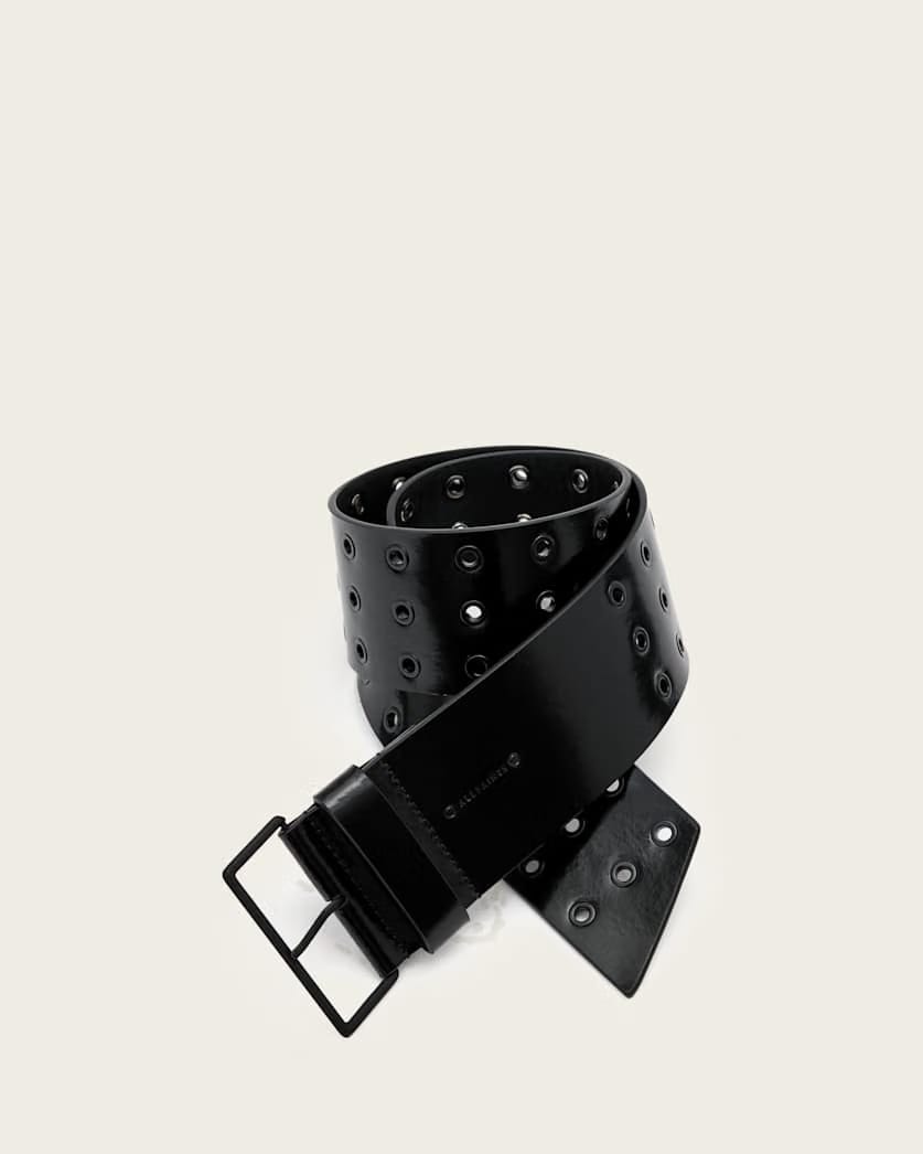 AllSaints Mia Leather Waist Belt Women's Black/Matte Black Women's