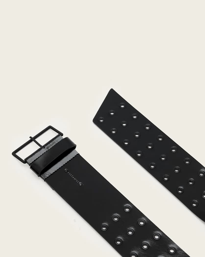 AllSaints Mia Leather Waist Belt Women's Black/Matte Black Women's