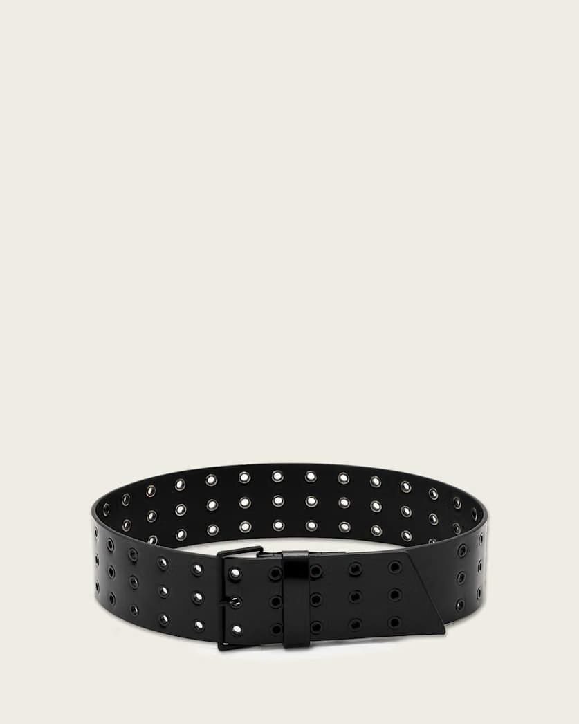 AllSaints Mia Leather Waist Belt Women's Black/Matte Black Women's
