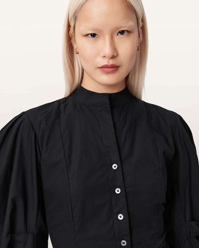 AllSaints Maud Lace Up Shirt Women's Black Women's