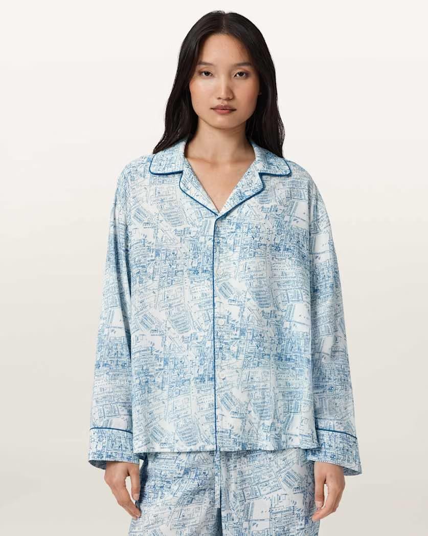 AllSaints Maude Pyjama Set Women's Map Blue Women's