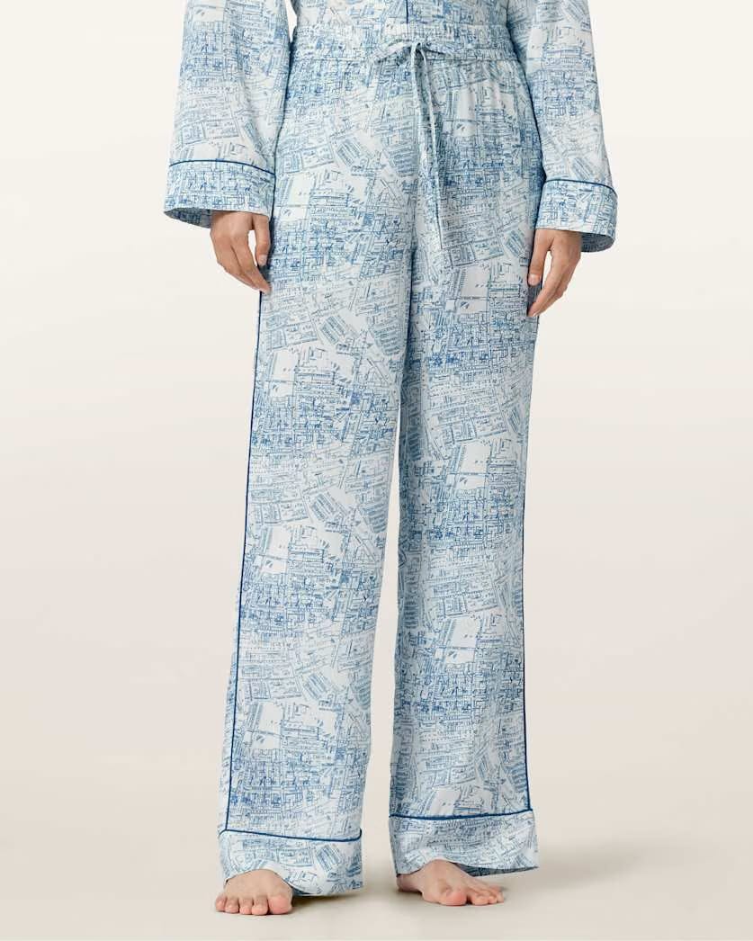 AllSaints Maude Pyjama Set Women's Map Blue Women's