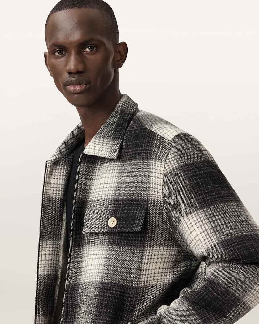 AllSaints Matheson Check Jacket Black/Off White