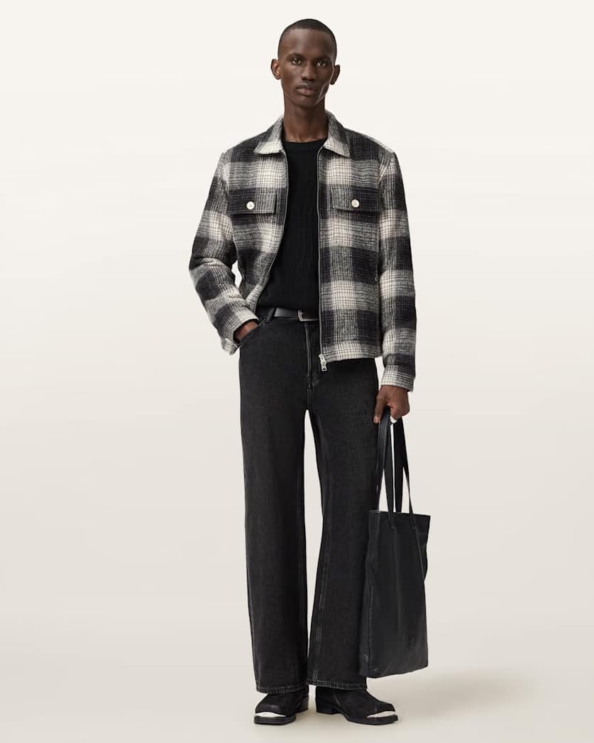 AllSaints Matheson Check Jacket Black/Off White