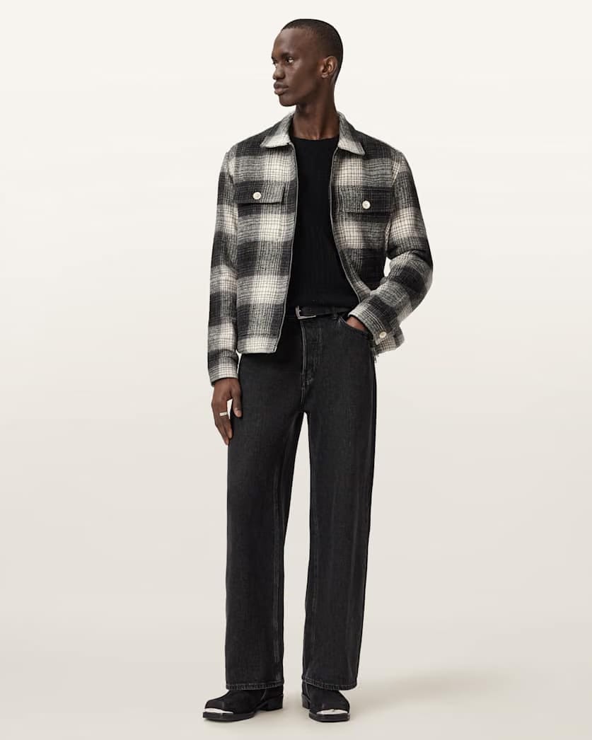 AllSaints Matheson Check Jacket Black/Off White